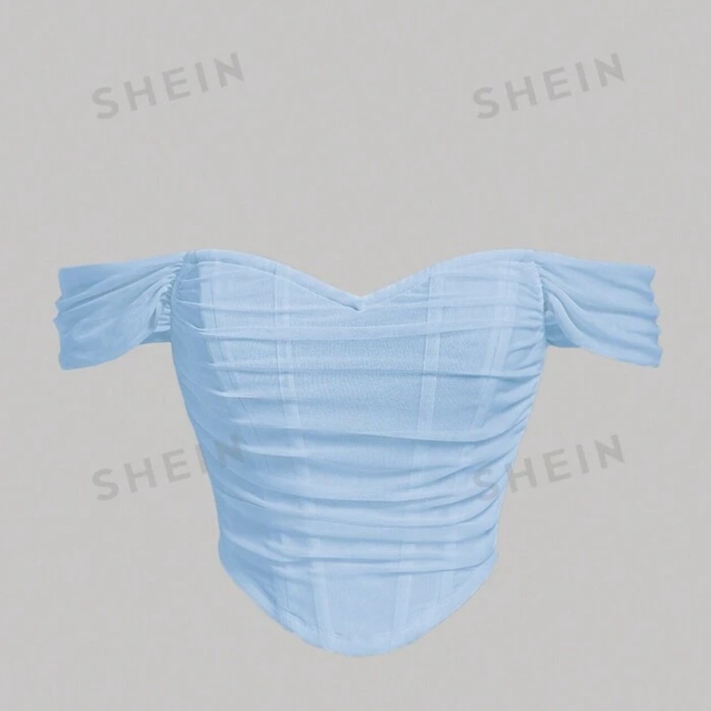 NWT SHEIN off shoulder ruched corset top